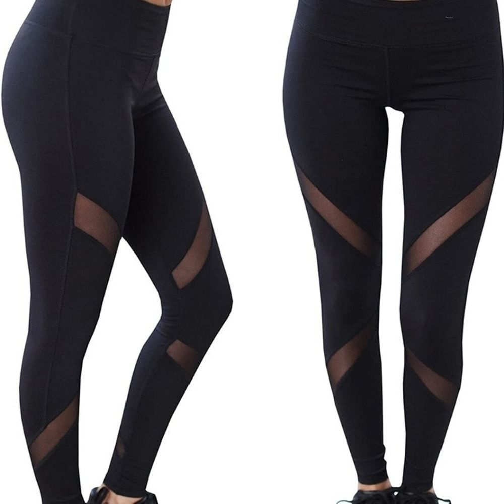 FILA Athletic Leggings Womens Size XS NEW TAGS Black Gray Colorblock - Picture 4 of 13